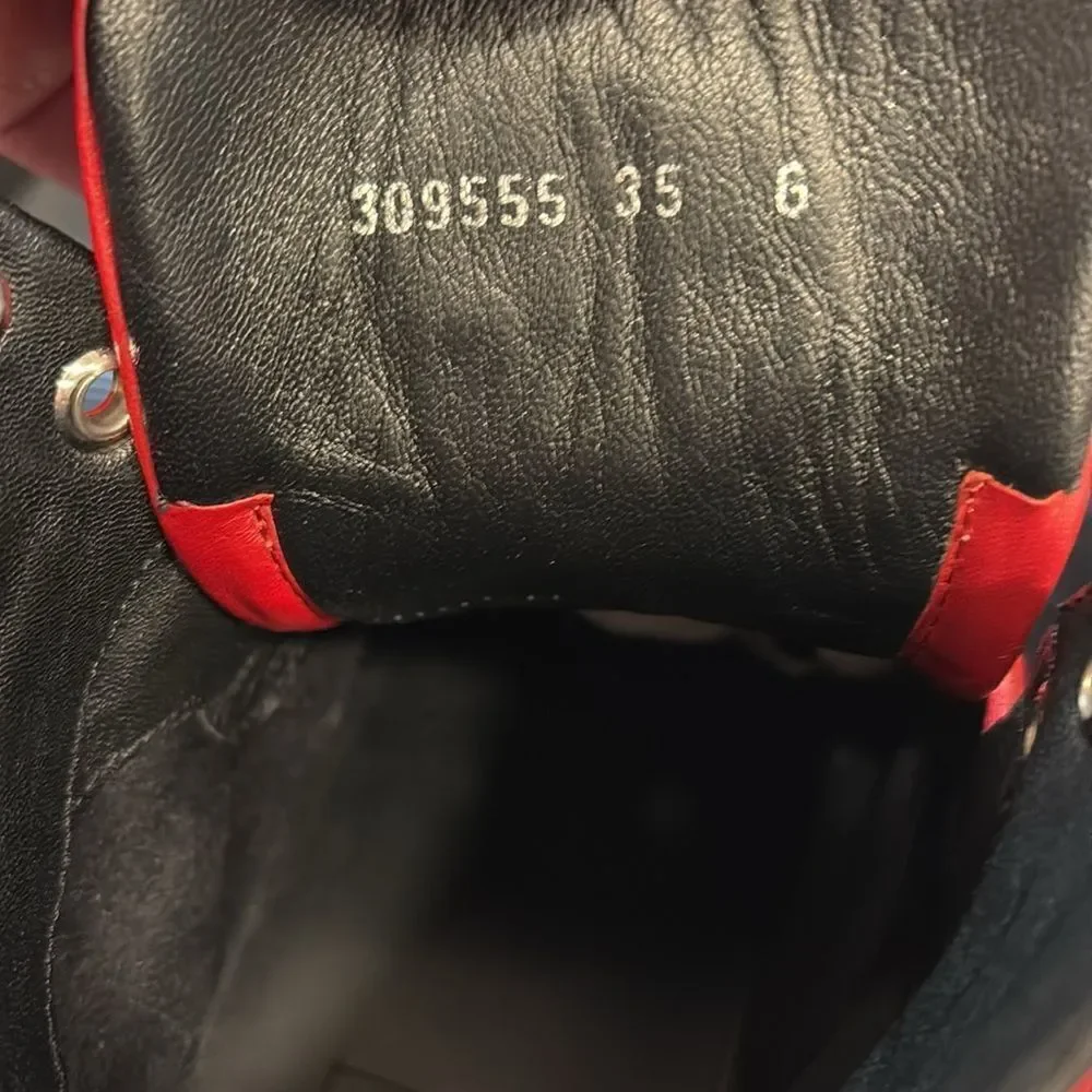 Gucci Silverstone NS Nylon High 'Red' Viaggio Leather Stripe Collection $890